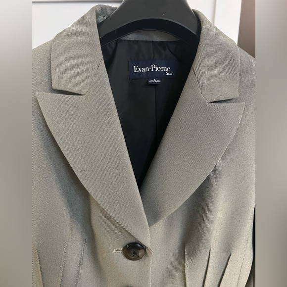 Evan Picone Button Tailored Minimalist 90s Y2K Business Casual Office 4 Gray - Picture 6 of 9